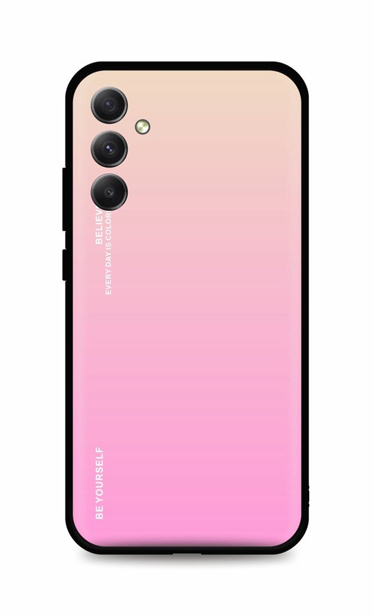 Kryt TopQ LUXURY Samsung A34 pevný duhový meruňkový 93351