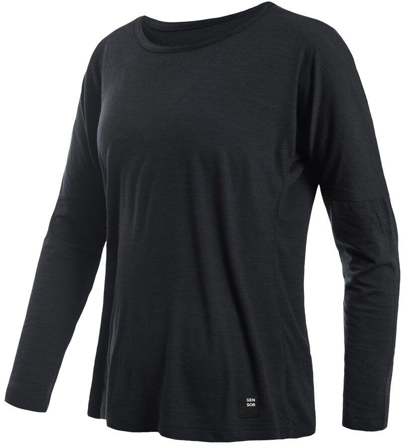 SENSOR MERINO AIR traveller dámské triko dl.rukáv černá Velikost: L