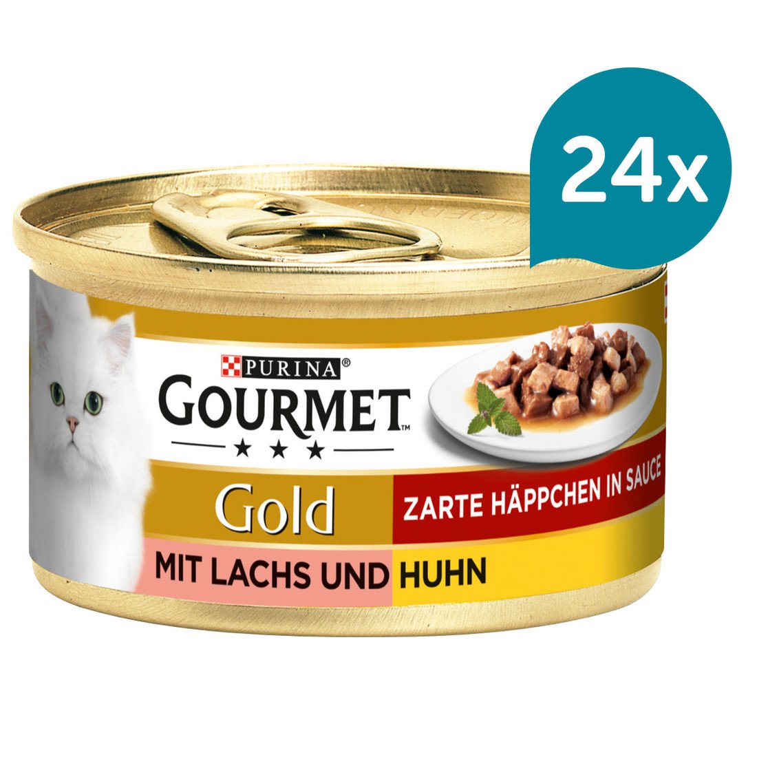 Gourmet Gold jemné kousky 12 x 85 g - losos & kuře