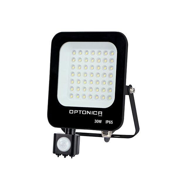 Optonica LED SMD reflektor Černá Body IP65 se čidlo 30W Studená bílá