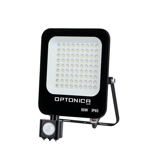 Optonica LED SMD reflektor Černá Body IP65 se čidlo 50W Studená bílá