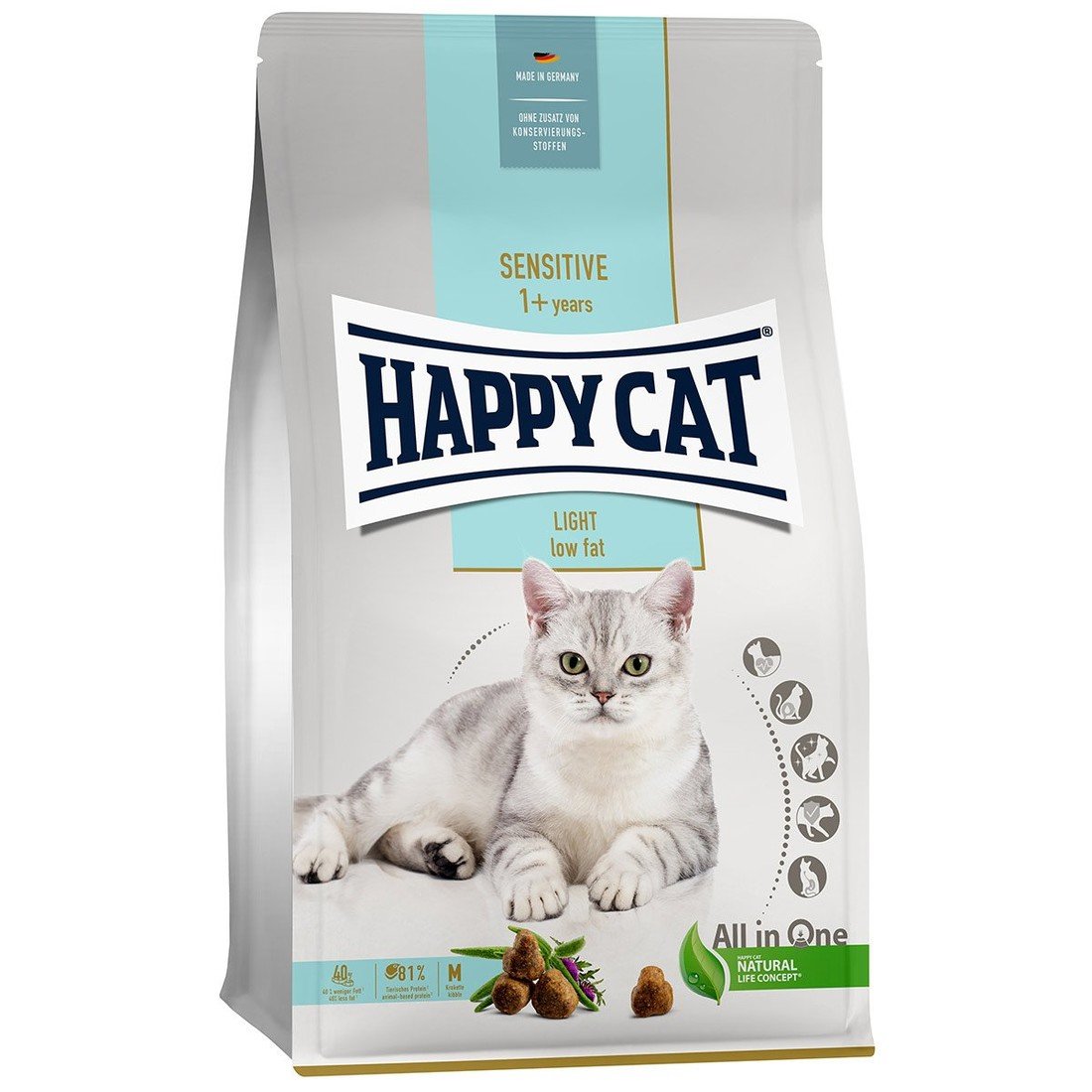 Happy Cat Sensitive Adult Light 10 kg