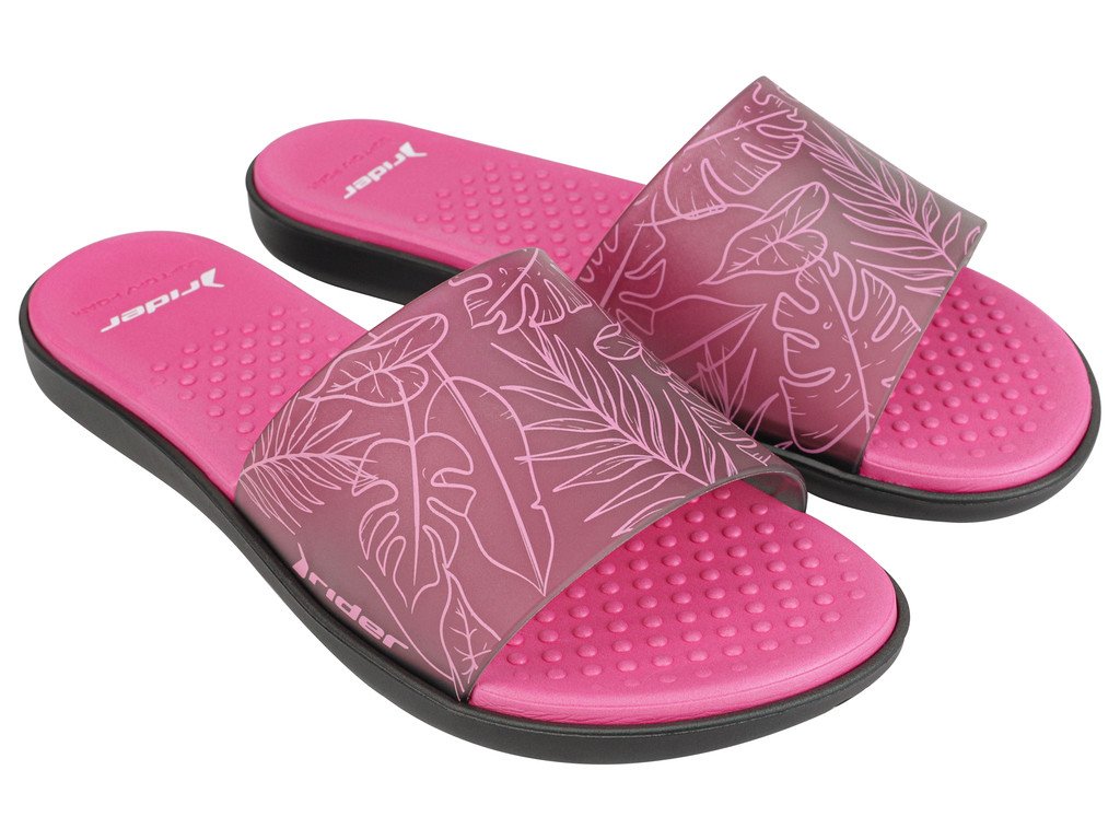 Rider Splash IV Slide 83336-AD476 Dámské pantofle černo / růžové 35-36