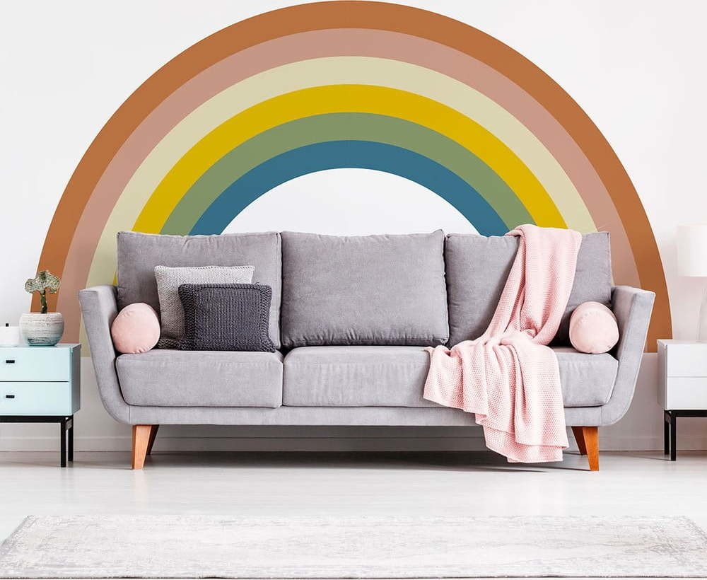 Dětská samolepka na zeď 150x90 cm Pastel Rainbow – Ambiance