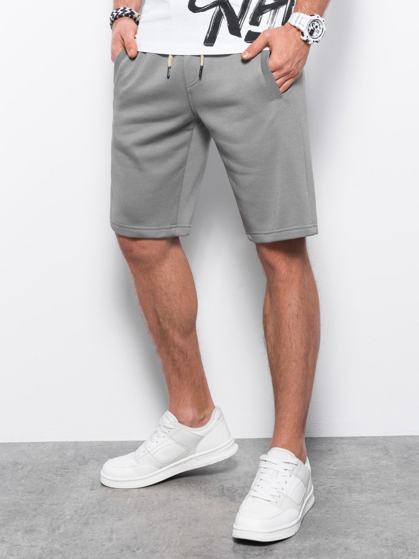 Ombre Men's short shorts with pockets - gray