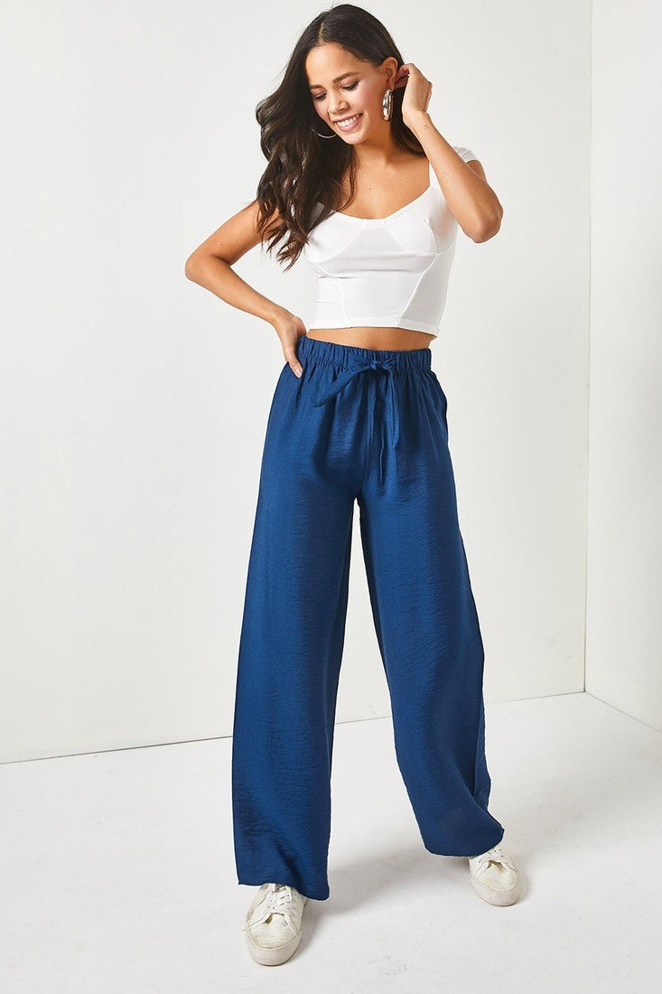 Olalook Pants - Navy blue - Wide leg