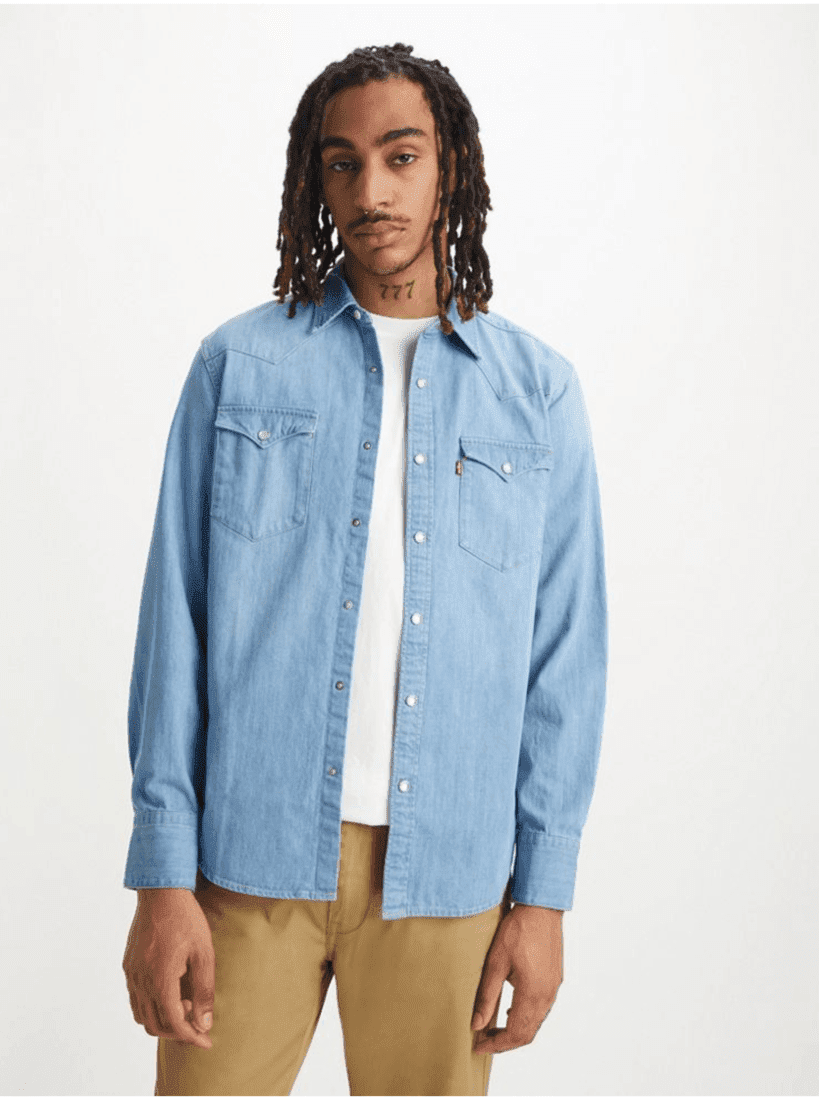 Levi's Světle modrá pánská džínová košile Levi's® Barstow Western Standard - Pánské