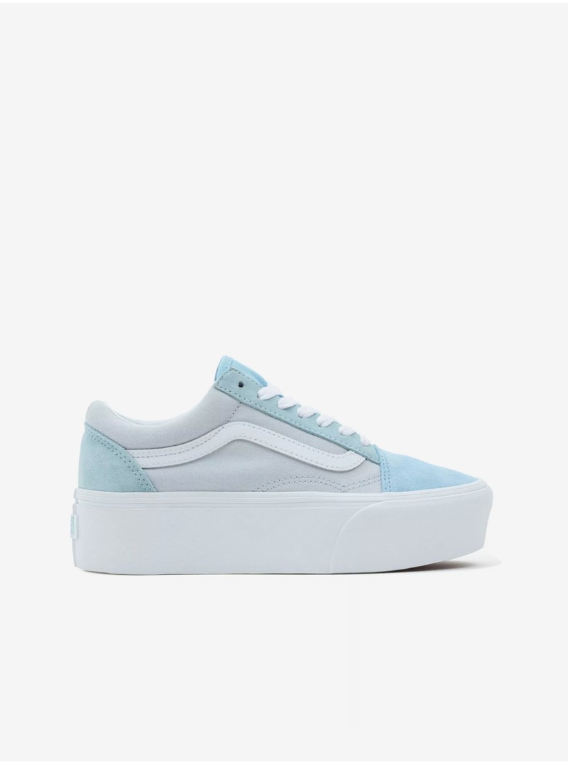 Světle modré dámské semišové tenisky na platformě VANS Old Skool  - Dámské