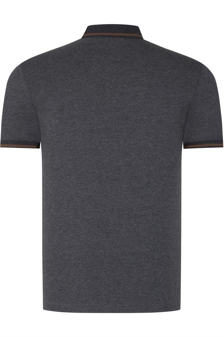 T8586 DEWBERRY MENS POLO COLLAR T-SHIRT-DARK ANTHRACITE