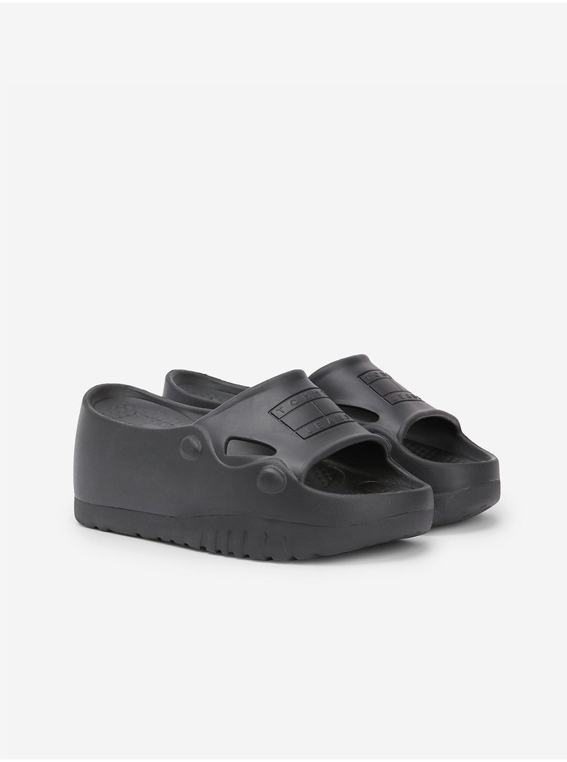 Černé dámské pantofle na platformě Tommy Jeans - Dámské