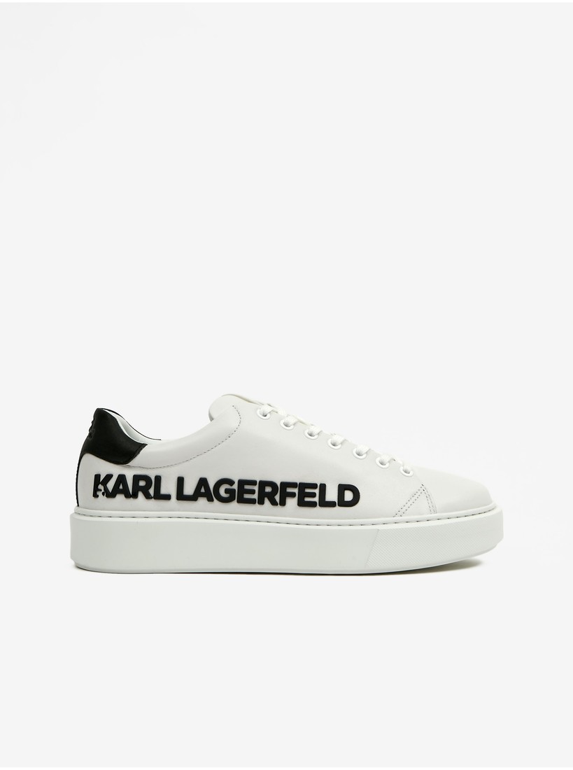 Bílé pánské kožené tenisky KARL LAGERFELD Maxi Up Injekt Logo - Pánské