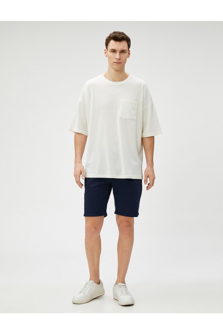 Koton Basic Oversize T-Shirt Pocket Detailed Crew Neck Half Sleeve