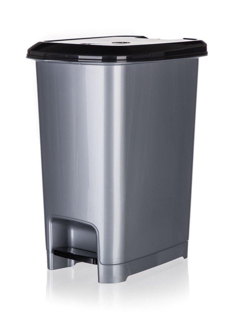 Odpadkový koš - nášlapný, šedý, 40 l