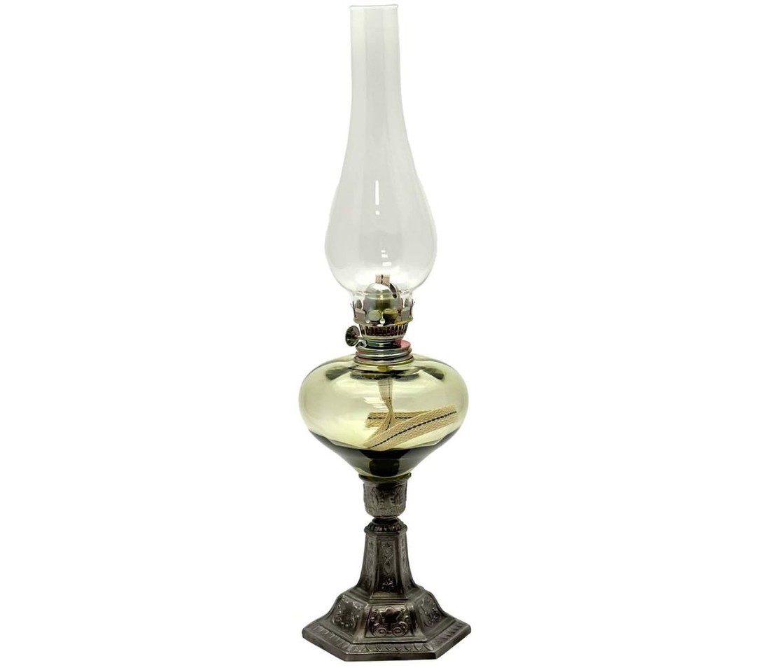 Floriánova huť Petrolejová lampa KRASOMÍRA 42 cm zelená