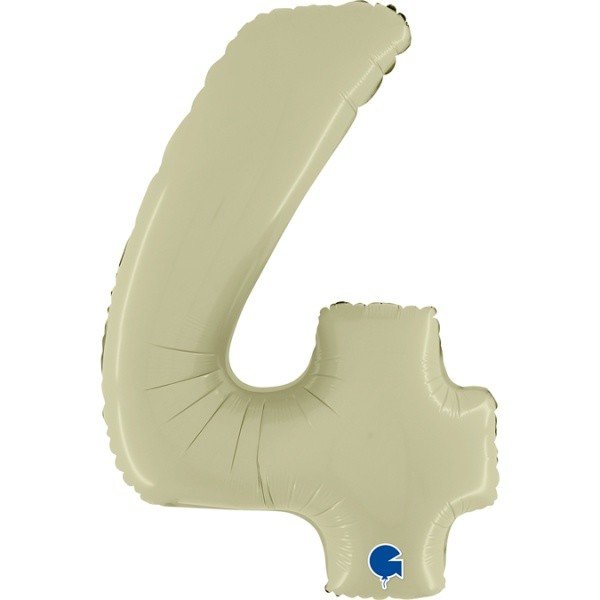 Balónek fóliový číslo 4 Saténová oliva 102 cm