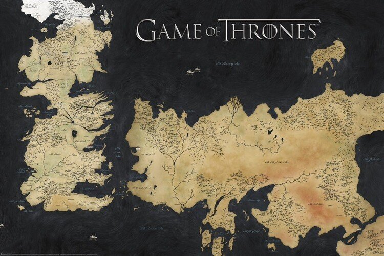 POSTERS Plakát, Obraz - Game of Thrones - Westeros Map, (120 x 80 cm)