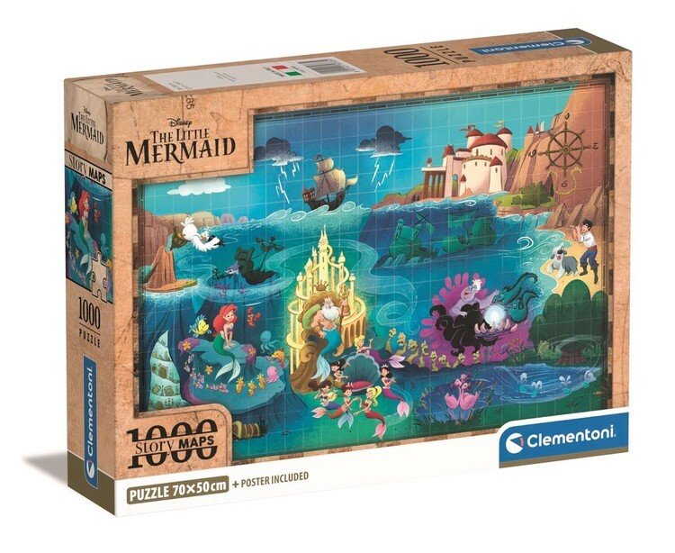 CLEMENTONI Puzzle Disney Maps - Malá mořská víla