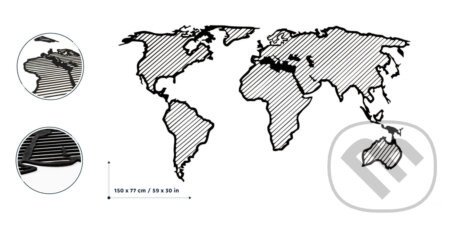 Dizajnová drevená mapa sveta LINE - 68travel