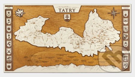 Drevená mapa Tatier - 68travel