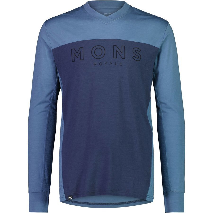 Pánské funkční bajkové triko Mons Royale Redwood Enduro VLS blue slate/midnight Velikost: L