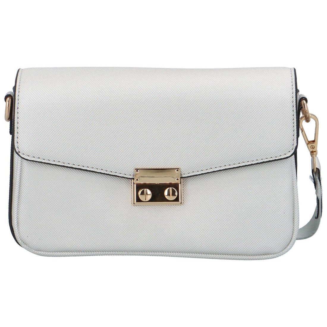 Módní dámská koženková crossbody Manuel, stříbrná