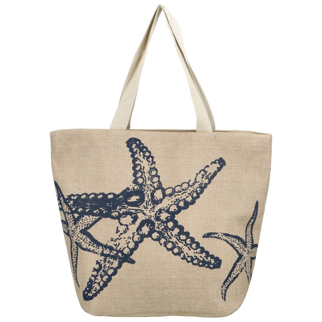 Plátěná velká plážová taška, hvězdice modrá