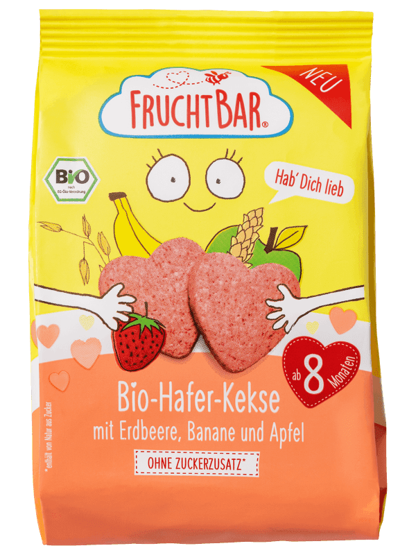FruchtBar BIO Ovesné sušenky s ovocem 100 g