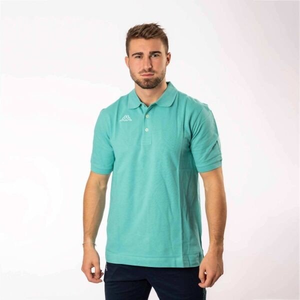 Kappa LOGO LIFE MSS Pánské polo triko, světle zelená, velikost XXXL