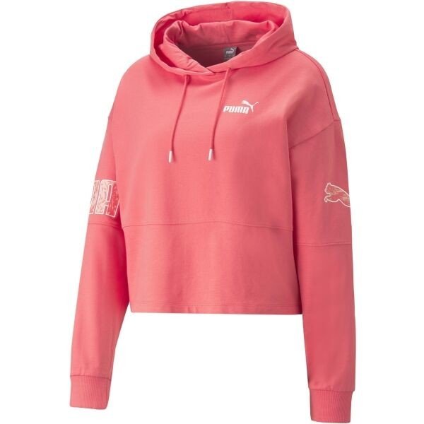 Puma POWER COLORBLOCK SUMMER HOODIE Dámská mikina, lososová, velikost XS