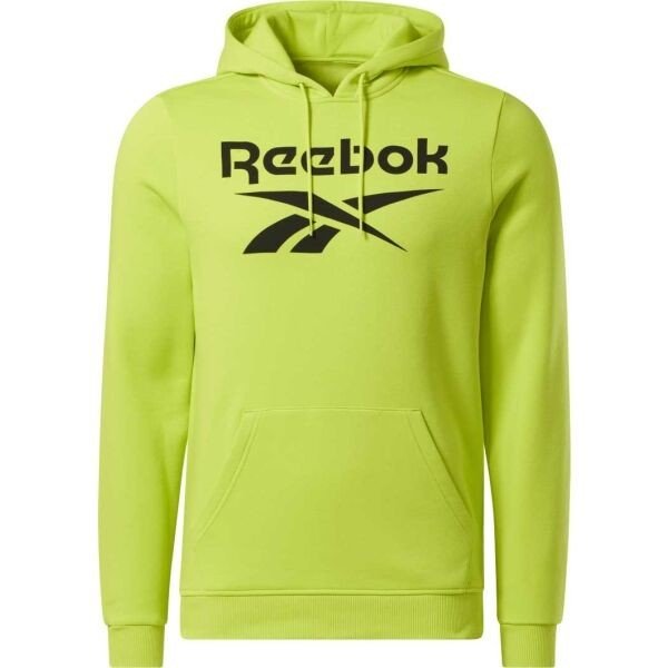 Reebok RI BIG STACKED LOGO HOOD Pánská mikina, světle zelená, velikost L