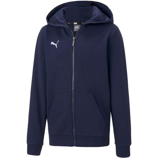 Puma TEAMGOAL 23 CASUALS HOODED JACKET JR Fotbalová, tepláková bunda, tmavě modrá, velikost 164