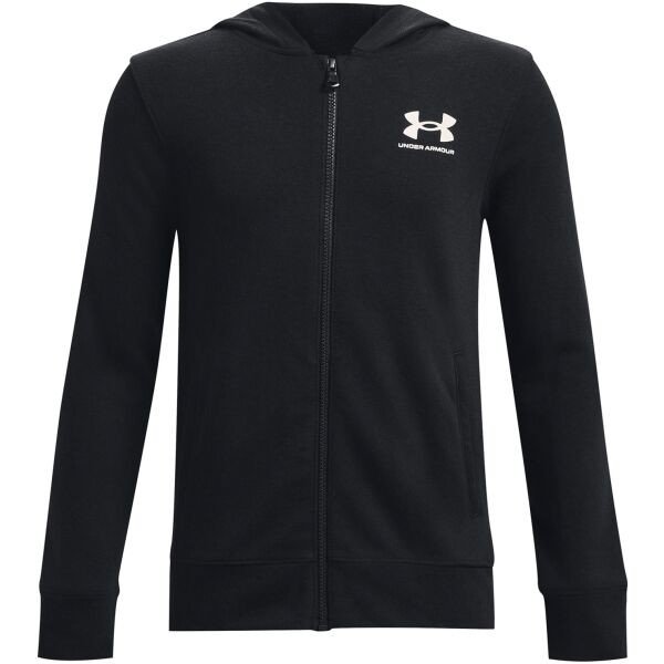 Under Armour RIVAL TERRY FZ HOODIE Juniorská mikina, černá, velikost S