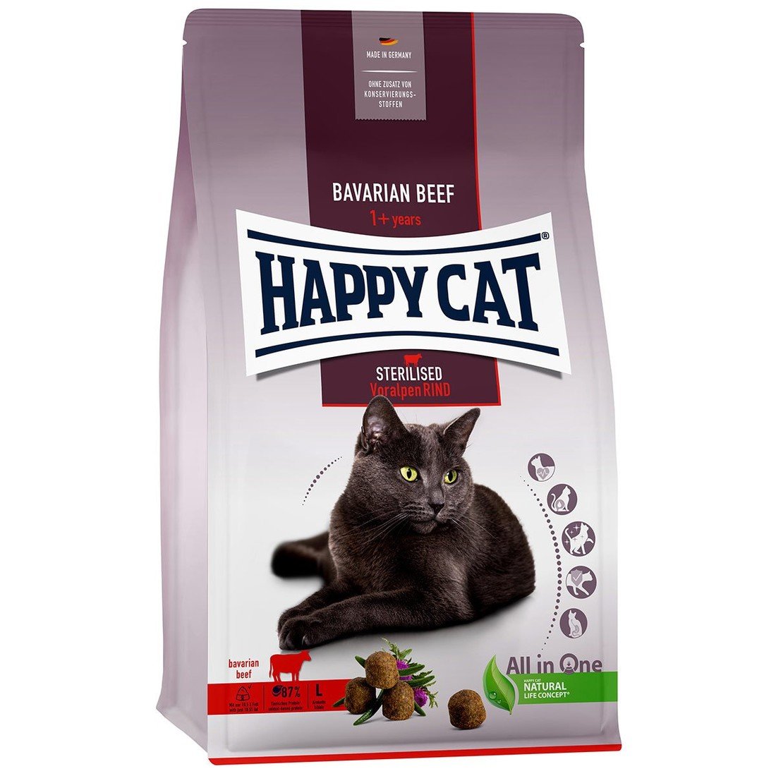 Happy Cat Sterilised Adult hovězí -  10 kg