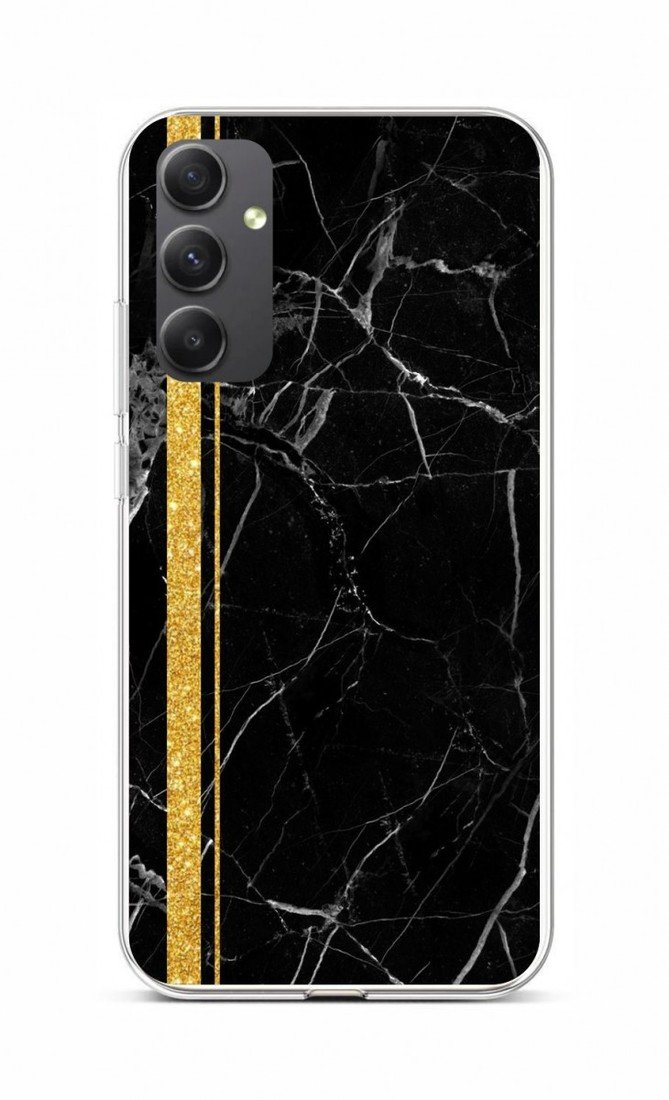 Kryt STYLE TopQ Samsung A34 Mramor černo-zlatý 93207