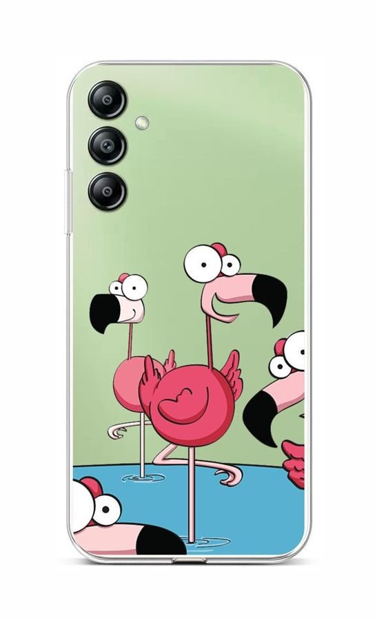 Kryt TopQ Samsung A14 5G Cartoon Flamingos 93016