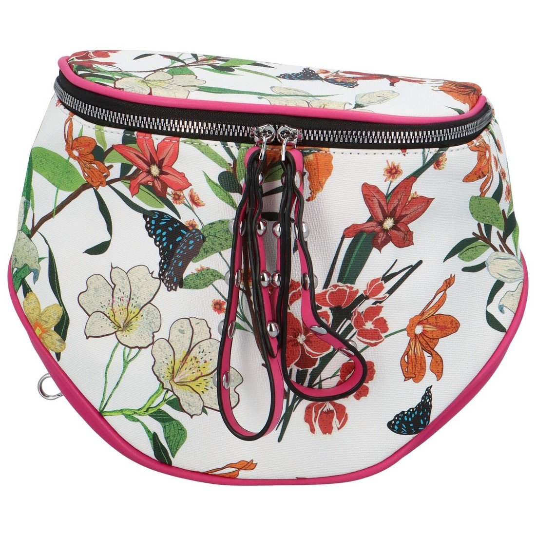 Hravá květinová módní ledvinka Megane, fuchsiová