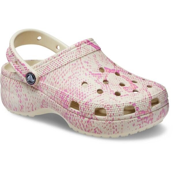 Crocs CLASSIC PLATFORM SNAKEPRINT CLOG W Dámské nazouváky, béžová, velikost 41/42