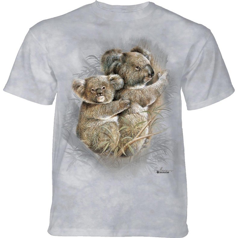 Pánské batikované triko The Mountain - Koalas - šedé Velikost: M