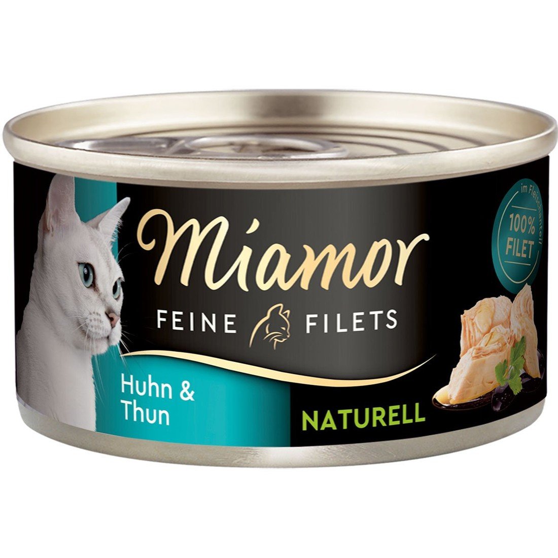 Miamor Feine Filets Naturelle, kuřecí maso a tuňák, 80g plechovka 24 × 80 g