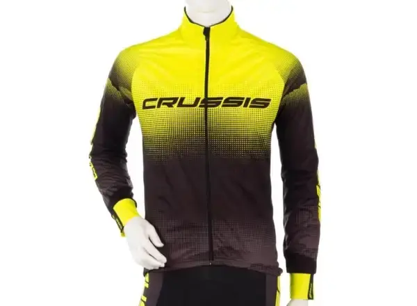 Crussis No-Wind pánská cyklistická bunda černá/žlutá vel. L