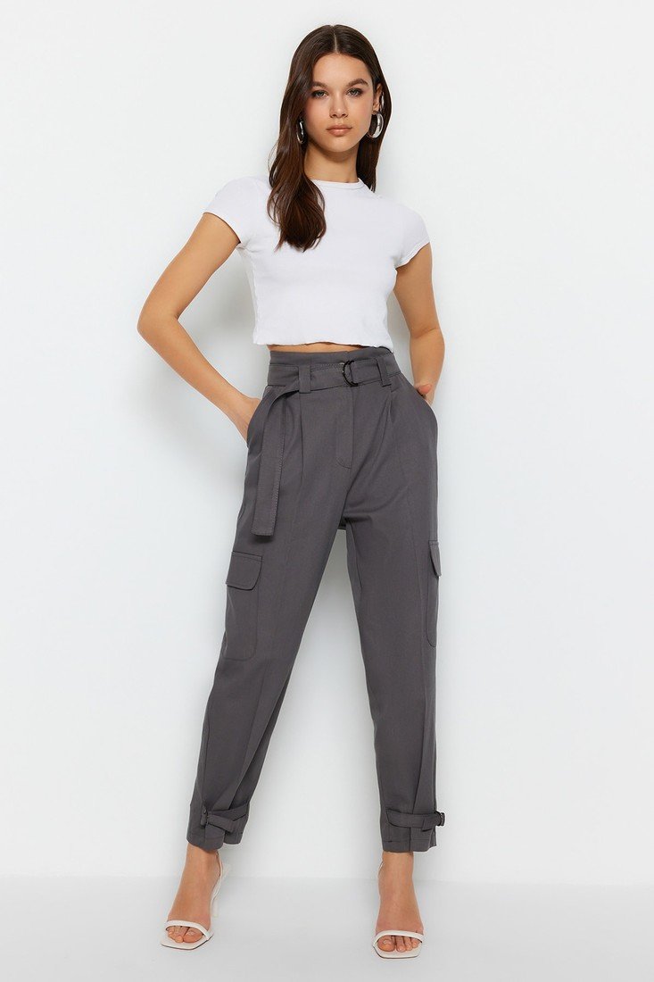 Trendyol Pants - Gray - Cargo