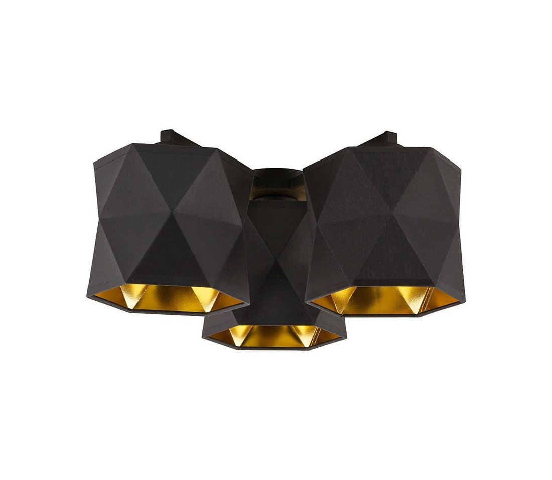 Přisazený lustr SIRO 3xE27/15W/230V černá/zlatá