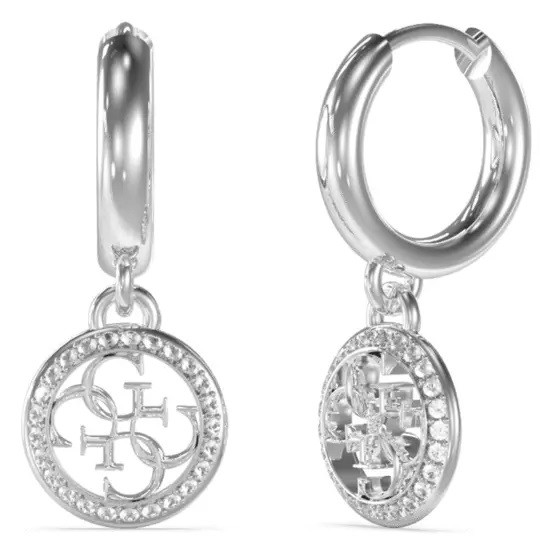 Guess Slušivé ocelové náušnice 4G Logo JUBE02135JWRHT/U