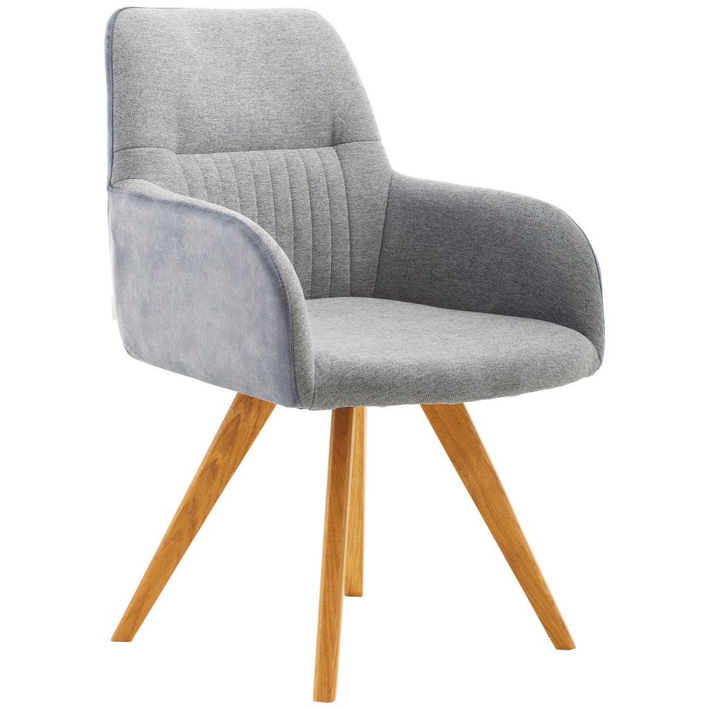 Linea Natura ŽIDLE S PODRUČKAMI, tkaná látka, barvy dubu, tmavě šedá