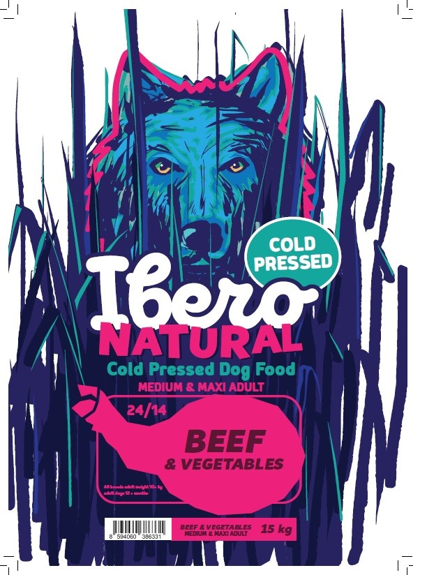 Ibero NATURAL dog COLD PRESSED beef  - 12kg
