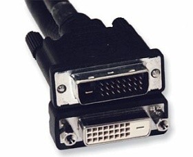 DVI kabel, DVI-D dual link, M-F, 10m, prodlužovací