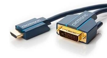 ClickTronic HQ OFC kabel HDMI male <> DVI-D male (24+1), zlacené, 7,5m