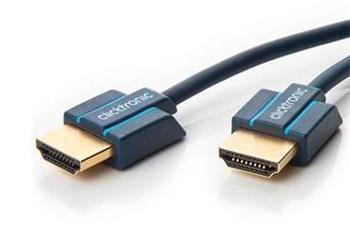 ClickTronic HQ OFC kabel HDMI High Speed s Ethernetem, zlacené, tenký kabel 3D, 2m