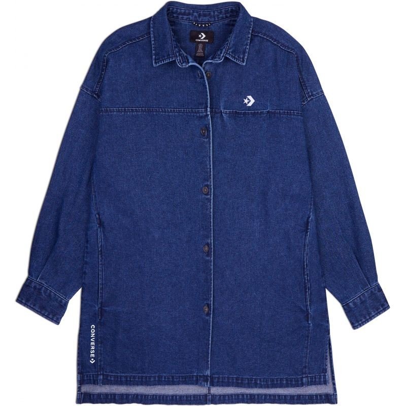 Šaty Converse Utility Woven Shirt Wms - Modrá - L