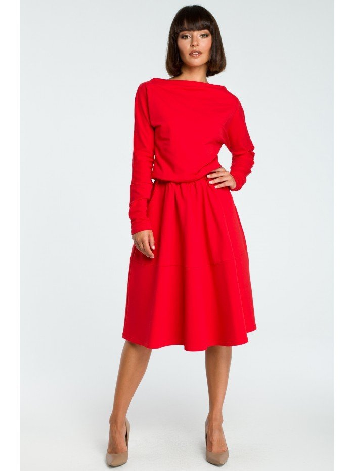 BeWear Dámské midi šaty Youdon červená L